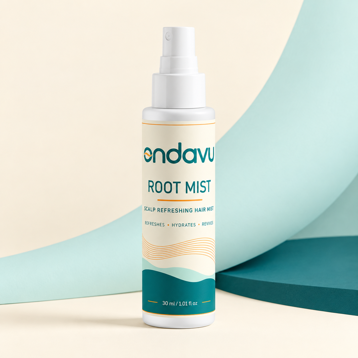 ONDAVU Root Mist in the new teal and cream packaging
